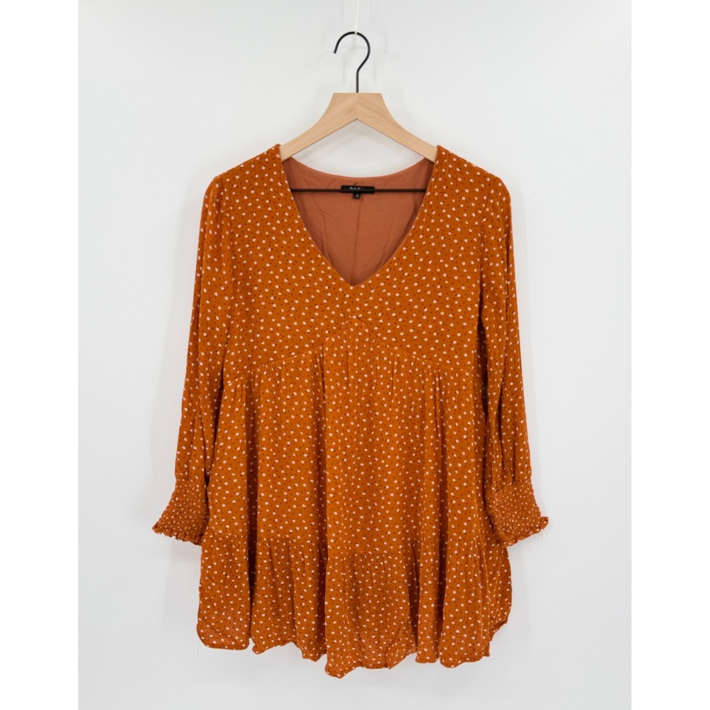 Fall Cottagecore Ditsy Floral Flowy Tunic Dress S Boho Prairie Peasant Babydoll